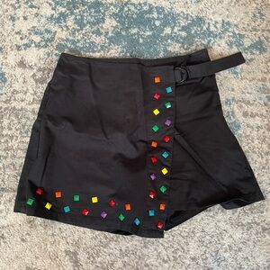 Teddy Fresh Black Skort with Colorful Accents